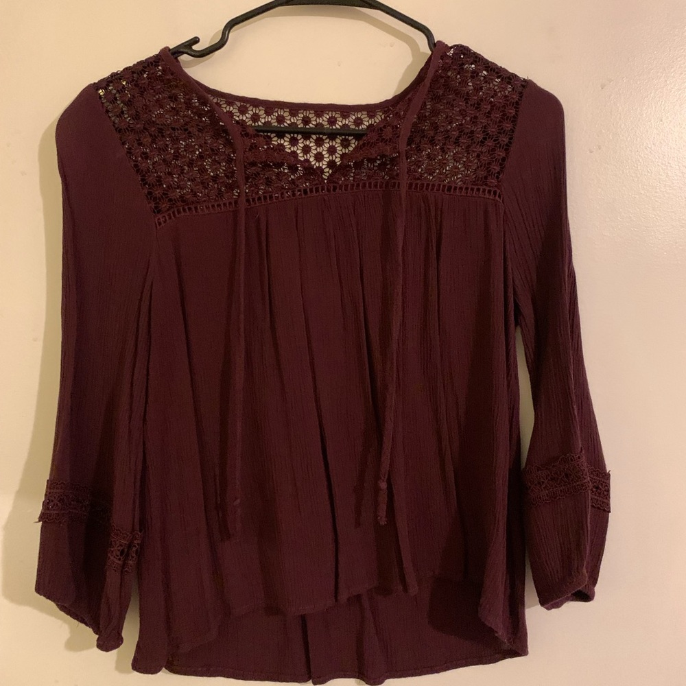 small purple charlotte russe 3/4 sleeve blouse